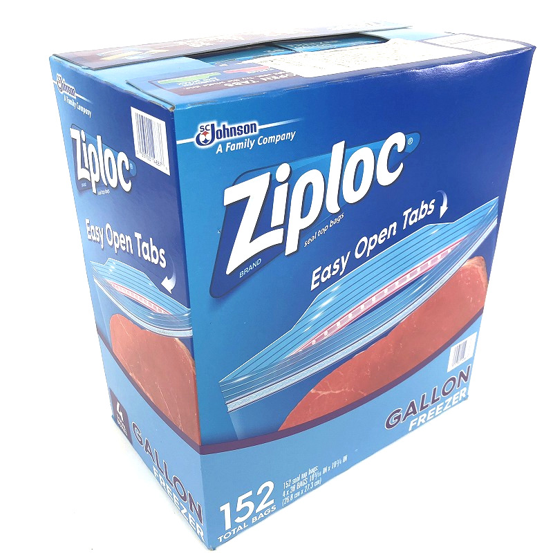 Ziploc ジップロック ダブルジッパー 冷凍用 ガロン大箱 152枚
