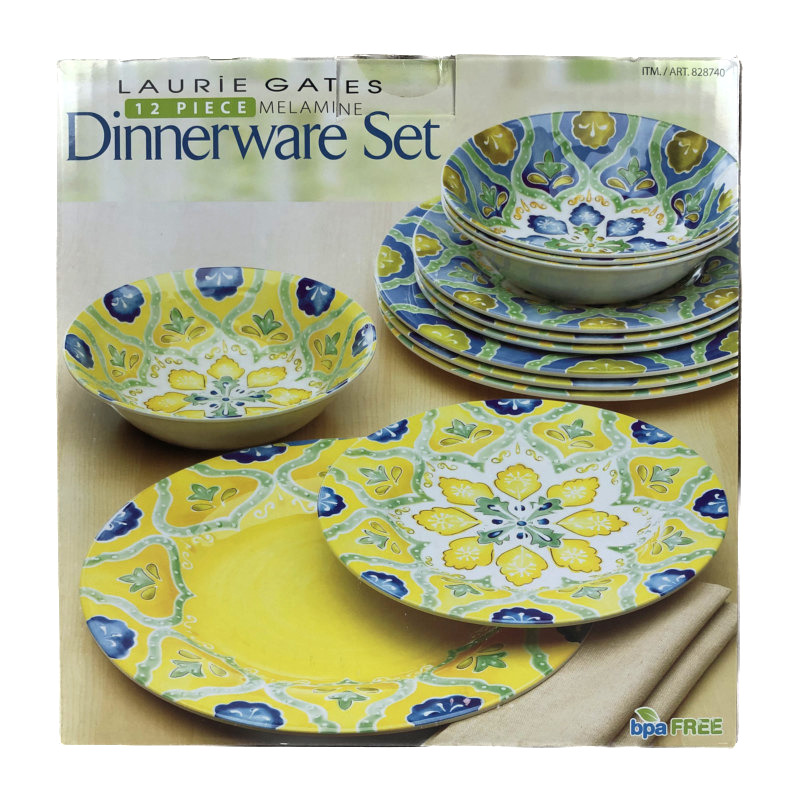 Laurie Gates メラミン食器 12pcセット 小皿 4 大皿 4 ボウル 4 Laurie Gates メラミン食器 12pcセット 小皿 4 大皿 4 ボウル 4