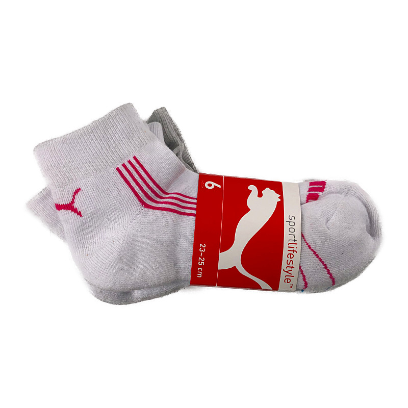 50 Off プーマ Puma レディースソックス 23 25cm ホワイト グレー 6足セット