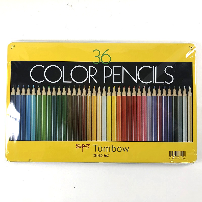 トンボ鉛筆 缶入り 色鉛筆 36色セット