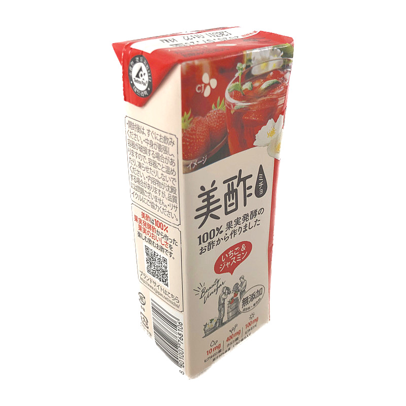 CJ 美酢 ミチョ ストレートタイプ 200ml×24本 イチゴ＆ジャスミン Drinking Vinegar