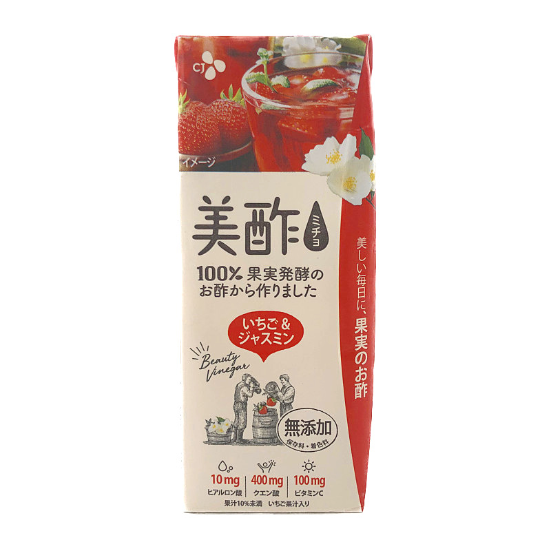 CJ 美酢 ミチョ ストレートタイプ 200ml×24本 イチゴ＆ジャスミン Drinking Vinegar