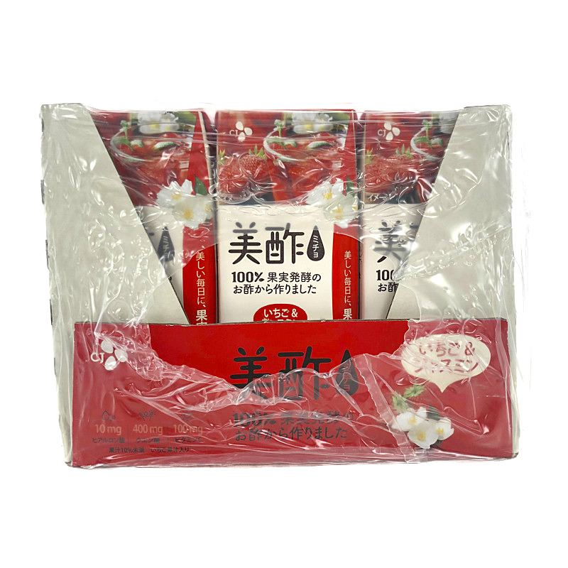 CJ 美酢 ミチョ ストレートタイプ 200ml×24本 イチゴ＆ジャスミン Drinking Vinegar
