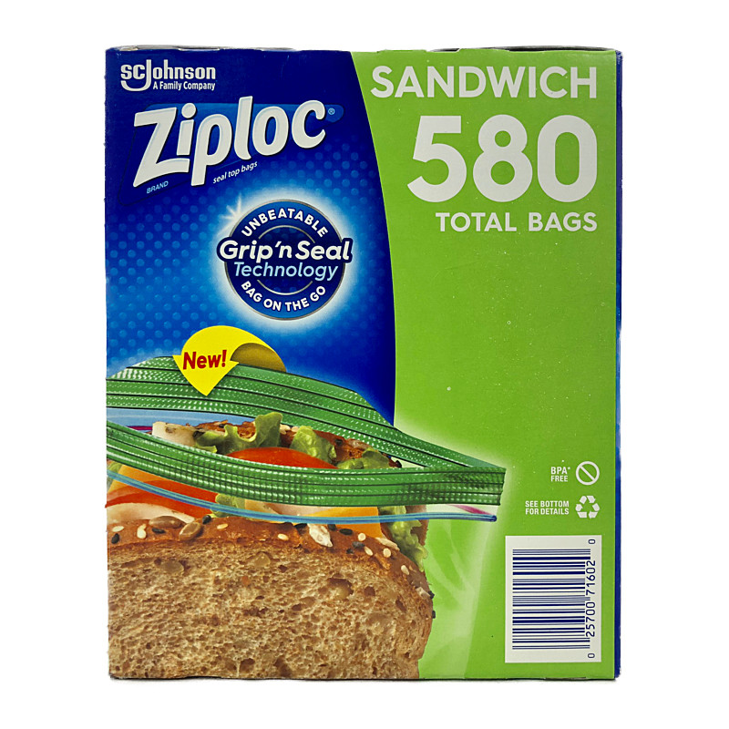 ジップロック サンドイッチバッグ 580枚 (145枚×4) Ziploc Sandwich Bags