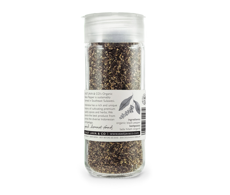 オーガニック ブラックペッパー (粗挽き) 55g Organic Coarse Ground Black Pepper 55g USDA, EU,  JAS