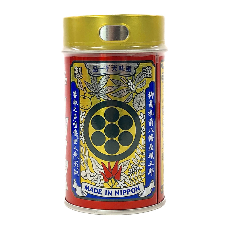八幡屋礒五郎 七味ごま缶 60g Seven Flavor Chili Pepper