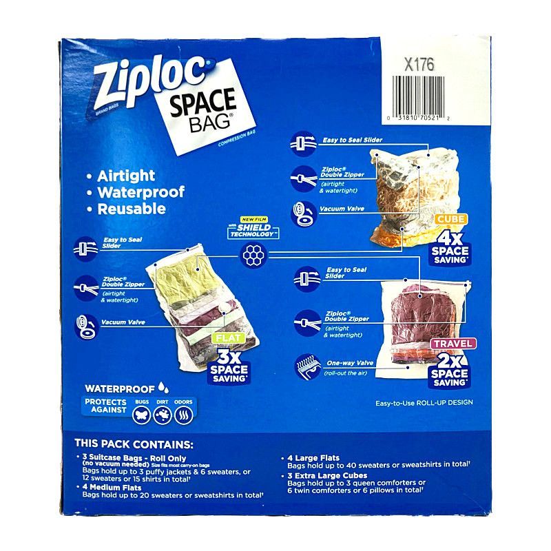 ジップロック 衣類 布団用圧縮袋 14枚セット Ziploc 14pc Space Bag