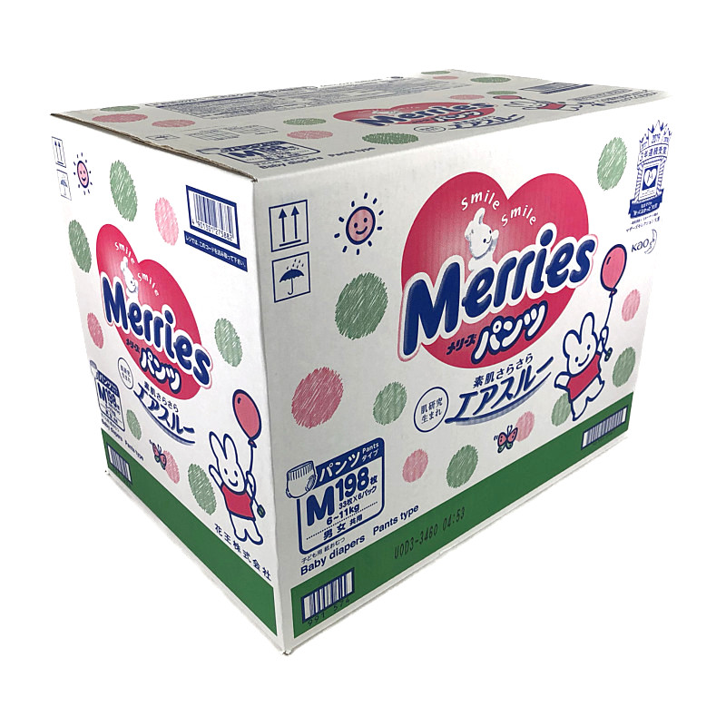 送料込み】 メリーズパンツ Mサイズ 198枚 (33枚×6パック) Merries Pants M 198PS