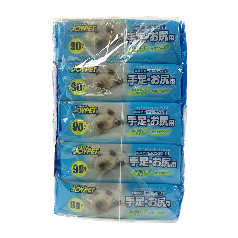 激安通販の ジョイペット ウェットティッシュ 手足お尻用 6個入×4セット 1個90枚入 ☆ジョイペット ペット用ウェットティッシュ 手足・お尻用 2個