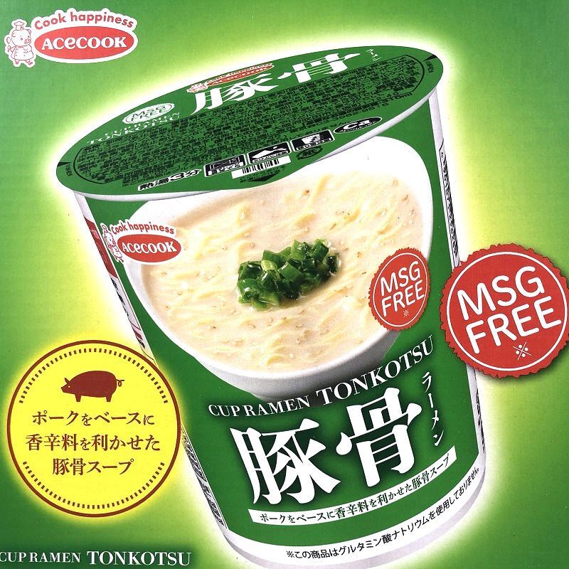 エースコック Msg フリー グルタミン酸ナトリウム不使用 カップラーメン 豚骨 12食 Acecook Msg Free Tonkotsu