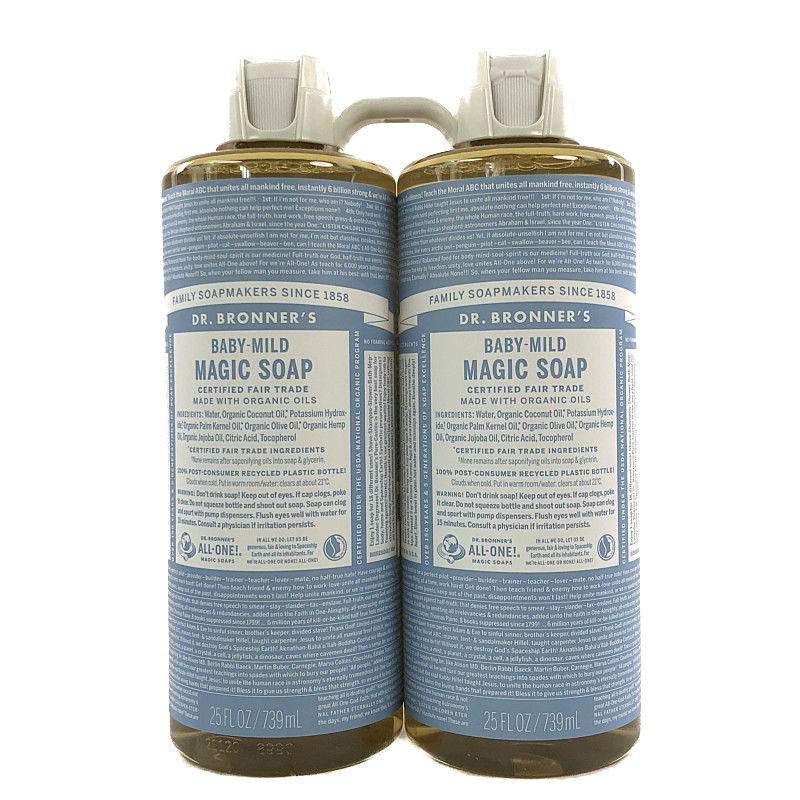 ドクターブロナー マジックソープ 全身洗浄料 (ベビーマイルド) 739ml×2本 Organic Soap Baby Mild