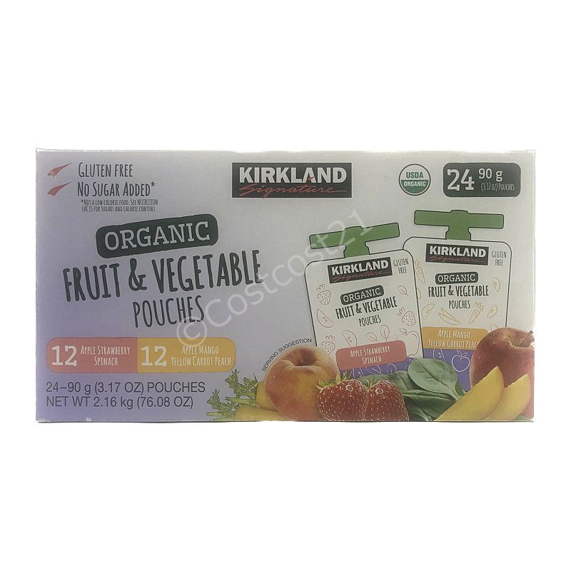 カークランド オーガニック フルーツ＆ベジタブル パウチ 90g×24P Kirkland Signature Organic Fruit