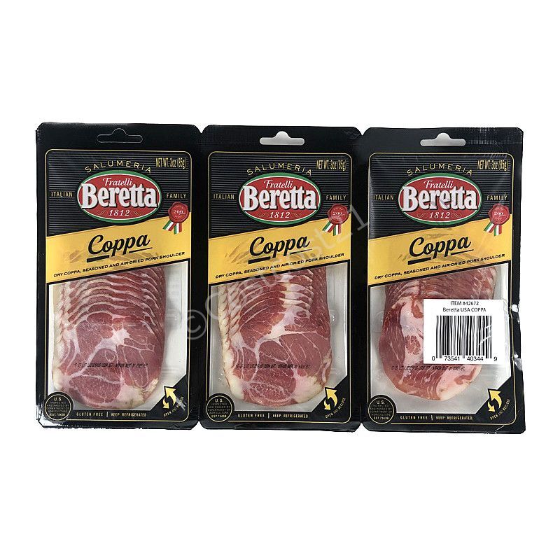 ベレッタ Usa コッパ 豚の肩ロースの生ハム 85g 3 Beretta Sliced Coppa