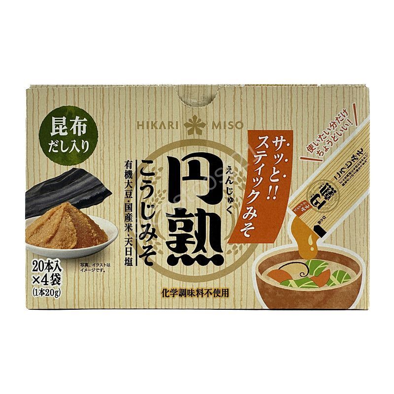 ひかり味噌 円熟こうじみそ スティックタイプ 20g×20本×4袋 Enjuku Stick Miso