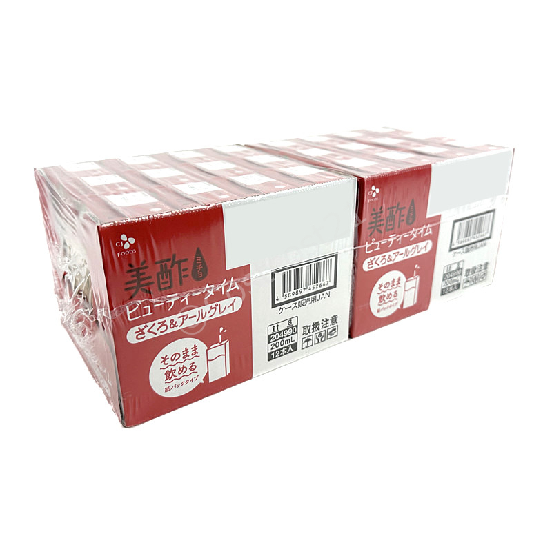CJ 美酢 ミチョ ビューティータイム ストレートタイプ 200ml×24本 ざくろ＆アールグレイ Drinking Vinegar