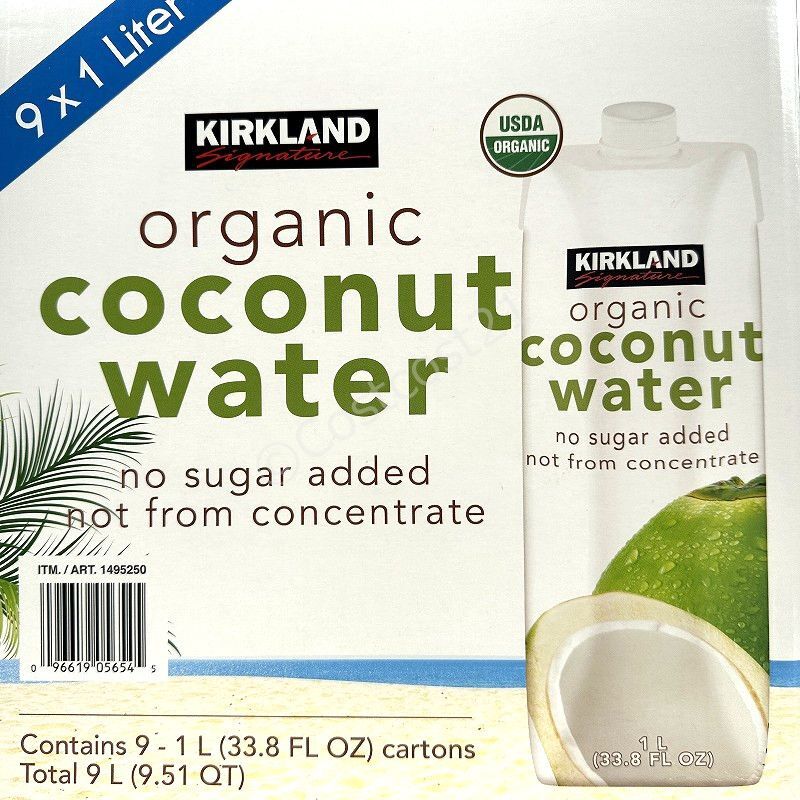 カークランド オーガニック ココナッツウォーター ノーシュガー 1L×9本 KS Organic Coconut Water