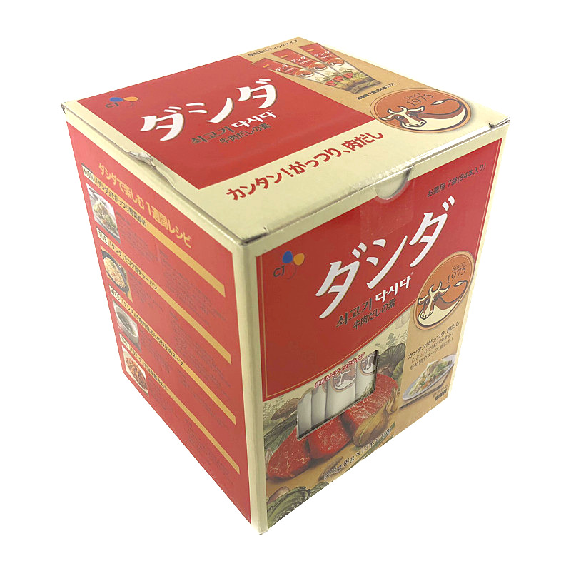 これ１つで本格韓国料理 便利なスティックタイプ！「ダシダ」 牛肉だしの素（粉末タイプ） 384g(8gX12本X7袋) CJ Beef Stock  Powder 84P