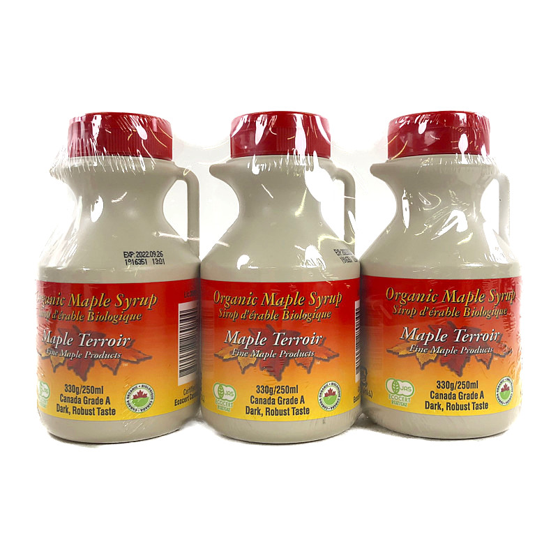 激安通販の オーガニック メープルシロップ 330g×3本入り ダークロバスト Organic Maple Syrup 通販 