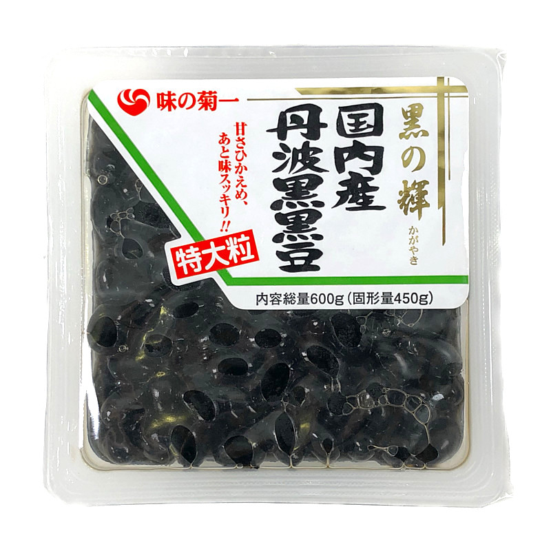 味の菊一 国内産 丹波黒黒豆 (特大粒) 600g Black Beans