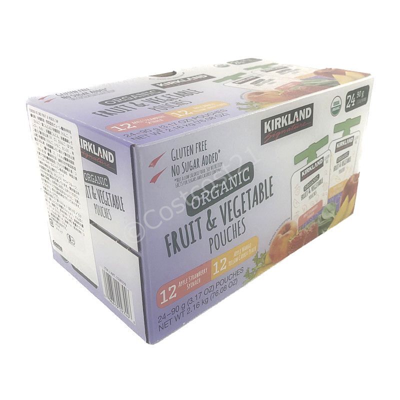 カークランド　Kirkland　Vegetable　Fruit　Signature　Organic　Pouches　パウチ　フルーツ＆ベジタブル　オーガニック　90g×24P