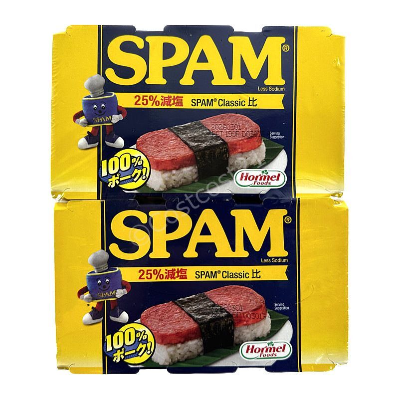 340g×6パック　Spam　Salt　ホーメル　ランチョンミート　Less　スパムレスソルト　Hormel　梱2.2kg